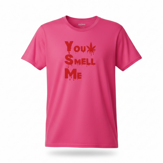 Puff Letter Y.S.M. You Smell Me graphic tee
