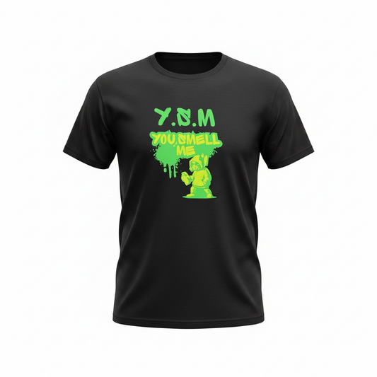 Puff Letter Y.S.M You Smell Me Spray Paint Graphic T-shirt